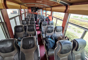 Seats car on the daily toy train from NJP to Darjeeling