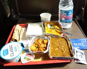 Included meal in EC class on a Vande Bharat Express