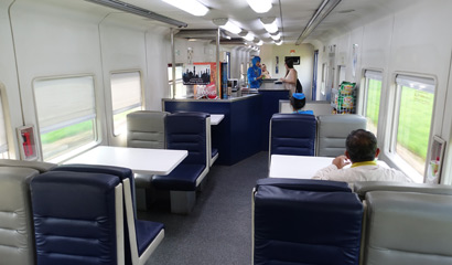 The catering car on the Argo Dwipangga