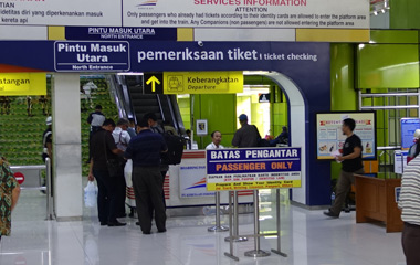 ID check gate at Jakarta Gambir