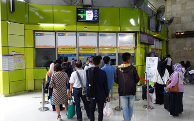 Train ticket office at Gambir