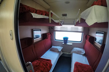 4-berth sleeper on the Baghdad to Basra train