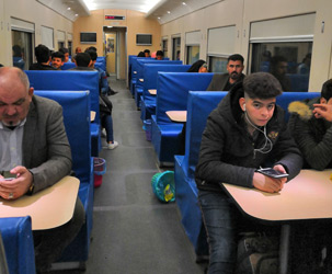 Buffet car on Baghdad-Basra train