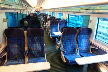 Standard class seats on Dublin-Cork train