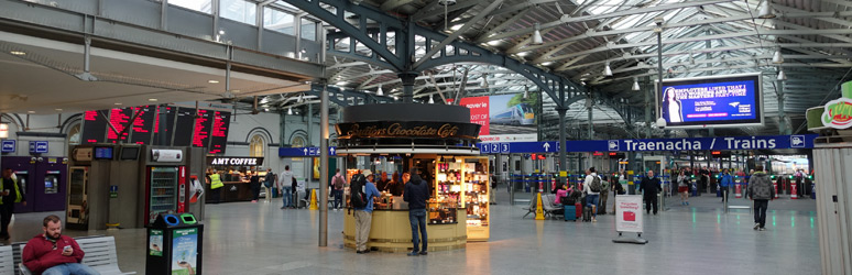 Inside Dublin Heuston station