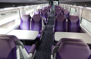 Dublin-Belfast Exterprise, 2nd class seats.