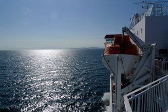 The Steam Packet Company ferry from Heysham approaches the Isle of Man