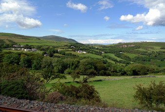 Lush green scenery between Laxey and Ramsey