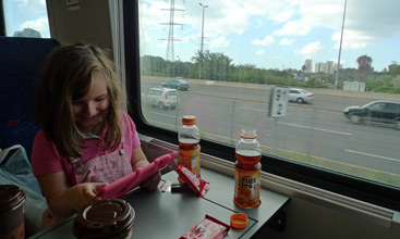 On board the train to Akko