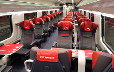 Italo EVO train, prima class seats