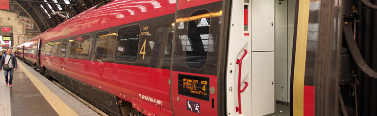 An Italo EVO train at Milan Centrale