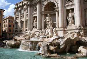 Take the train to Italy..!  The Trevi Fountain, Rome.