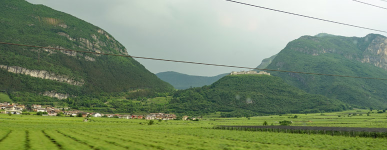 Castle seen from the Brenner route train