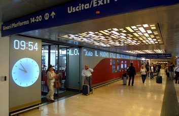 Exterior of the Casa Italo at Milan Porta Garibaldi, lower level