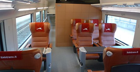 Club ambience on the new Italo train