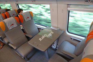 'Smart' (2nd class) seats on NTV's new Italo train