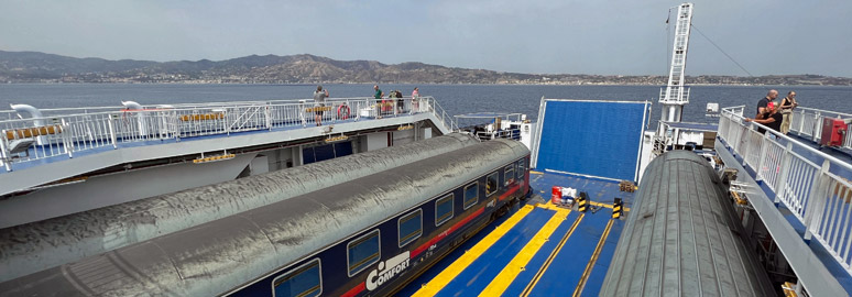 Coastal view from the Palermo to Milan sleeper train