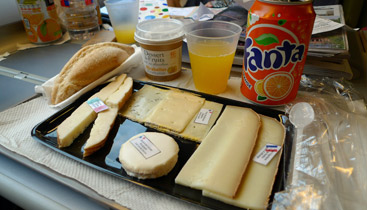 Food on board the TGV from Milan to Paris