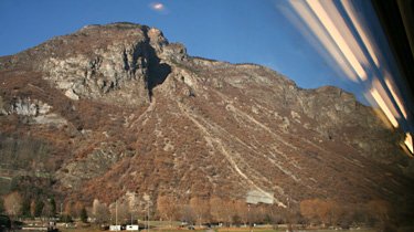 Mountain seen from the train