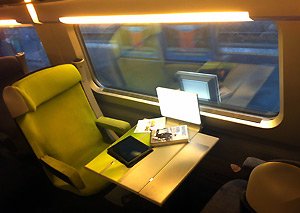 Table for two on the train to Italy