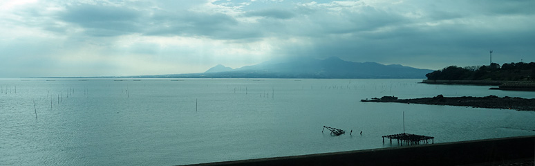 Coastal scenery from the train