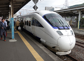 Boarding the train at Nagasaki