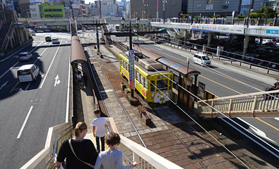 Tram at Nagasaki station