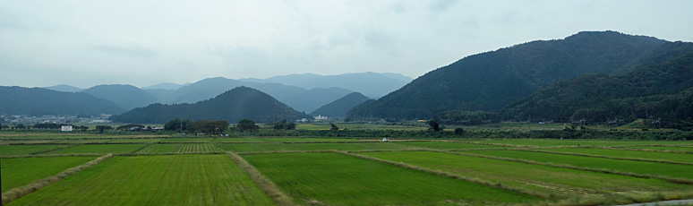 Rural scenery seen from the shinkansen