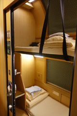 Twin berth sleeper on the Sunrise Seto