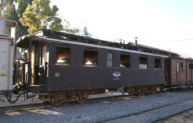 Damascus-Amman by Hedjaz train:  The 1905-built passenger carriage on the Syrian train.