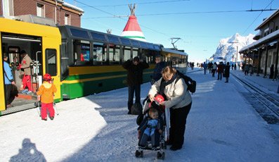 Wengernalpbahn train at Kleine Scheidegg