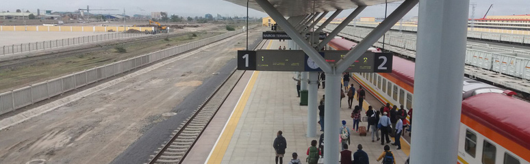 Boarding the SGR train from Nairobi to Mombasa