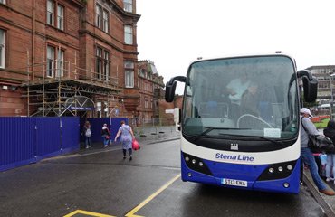 Stena Line transfer bus outside Ayr station