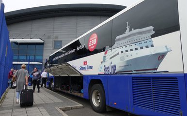 Stena Line transfer bus at Cairnryan ferry terminal