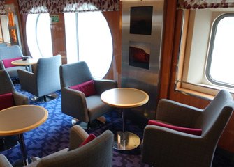 Lounge on board the ferry to Belfast