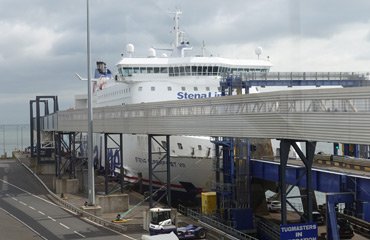 The ferry arrives at Belfast Port