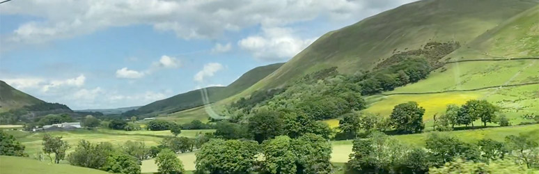 Cumbrian mountains seen from the train