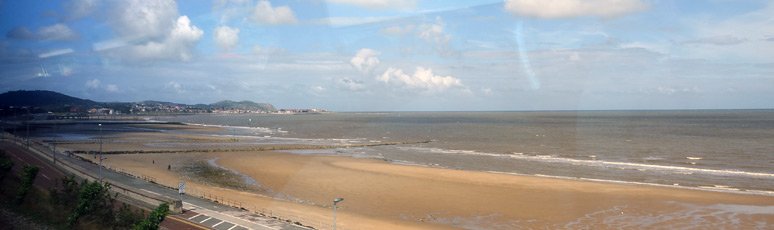 The north Wales coastline seen from the train