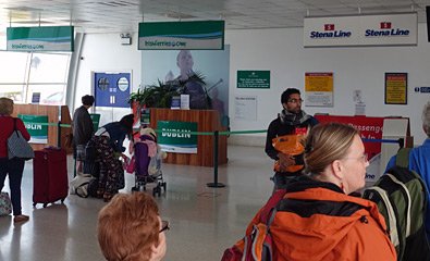 Check-in for the ferry to Dublin