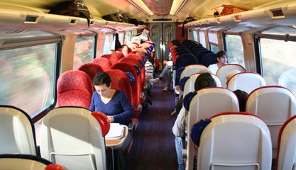 On board the Virgin Voyager train to Holyhead