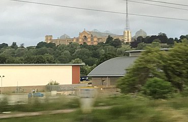 Alexandra Palace, seen from the train