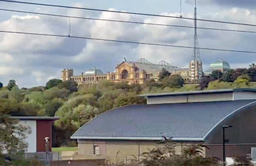 Alexandra Palace, seen from the train