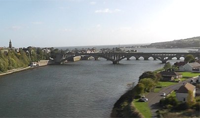 The train crosses the River Tweed