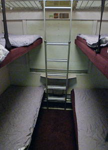 Refurbished French 1st class 4-berth couchettes