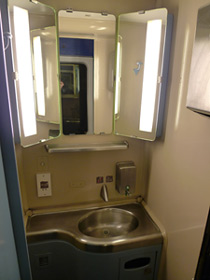 Washroom in French couchette car