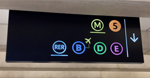 Sign at the entrance to metro line M5 at Paris Gare du Nord