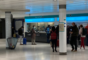 Metro ticket counter at the Gare du Nord