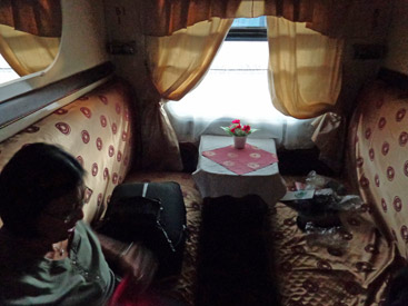 A 2-berth 1st class sleeper on the train to Chisinau (Kishinev)