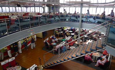 Inside the FRS fast ferry from Tarifa to Tangier