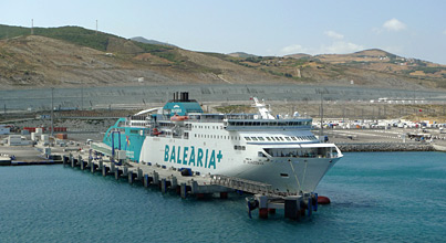 Euroferrys conventional ferry approaching Tangier